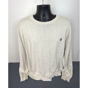 Chaps Mens Sweater Size XXL Crewneck Pullover Oatmeal Cream Cotton